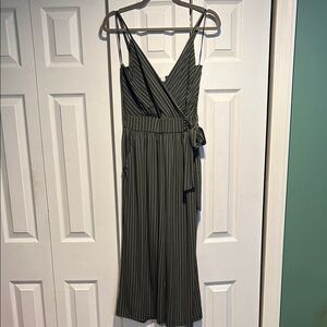 Kaileigh Green Striped Jumpsuit